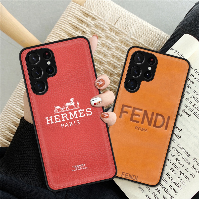 Hermes Fendi brand monogram leather cute case cover for iphone 14 Pro Max se 3th 13 Mini 12 11 SE2 7 8 X Xr Xs galaxy s22 + plus ultra a23 5g a53 a73 a33