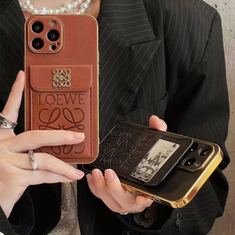 LOEWE Luxury iPhone 16 15 Pro max 14 13 Case Back Cover coque  ledertascheiPhone13/14/15 16 Pro Max Wallet Flip CaseShockproof Protective Designer iPhone 15 16 CaseLuxury Case Back Cover schutzhülle