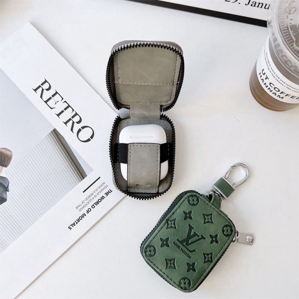 Louis Vuitton brand AirPods Pro 2 2022 3 2 1 Case monogram leather bag finger ring hanger cover 