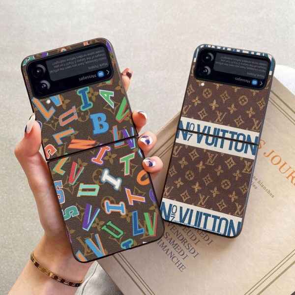 Louis Vuitton leather Galaxy Z Flip 4 3 2 1 Case lv fashion monogram brand Cover Shookproof Protection Stylish Case for Samsung galaxy z flip 4 5G 2022
