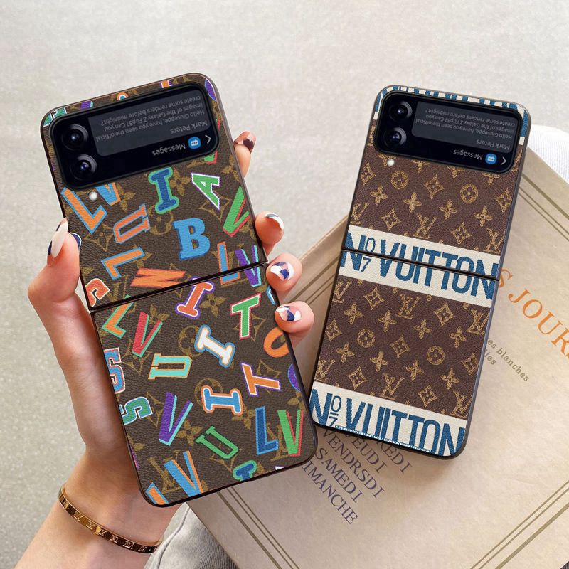 Louis Vuitton leather Galaxy Z Flip 4 3 2 1 Case lv fashion monogram brand Cover Shookproof Protection Stylish Case for Samsung galaxy z flip 4 5G 2022