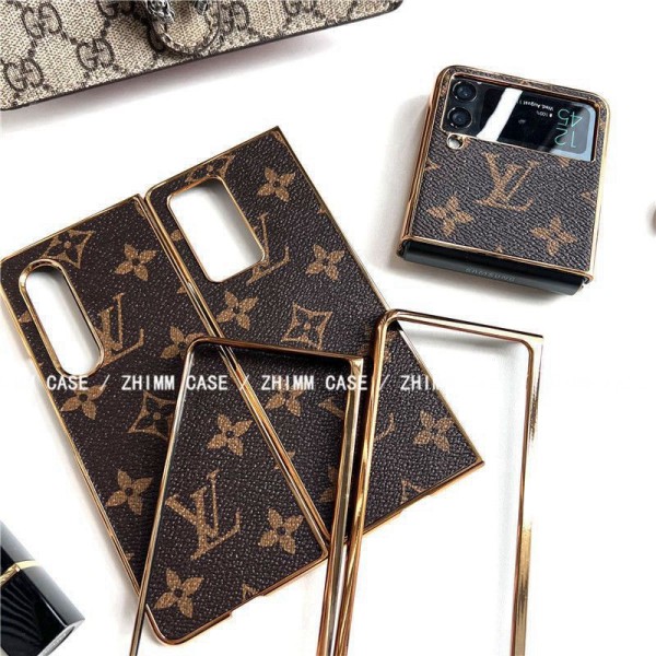 Louis Vuitton luxury leather Galaxy Z Flip Fold 4 3 2 1 Case lv monogram brand Cover Shookproof Protection fashion Stylish Case for Samsung galaxy z flip fold 4 5G 2022