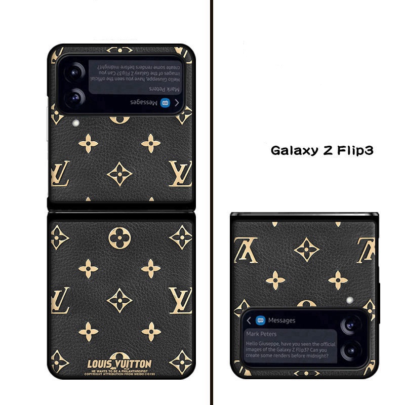 LV Galaxy Z FLIP 4 3 2 Case Samsung Cover Louis Vuitton leather shookproof protection stylish men women luxury Case for Samsung z flip 4 2022 cover