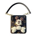 LV luxury galaxy z flip 4 3 Disney Mickey Mouse Case leather strap monogram shookproof protection stylish case for Samsung Z cover