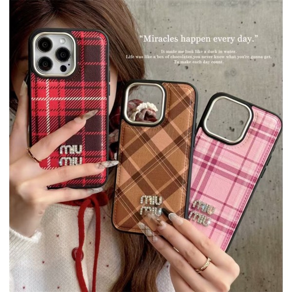 MiuMiu Shockproof Protective Designer iPhone 15 16 Case  original luxury fake case iphone16 pro max 14 15/15 16 plus pro max shell  Fashion Brand Full Cover housseiphone 14 15 16 Custodia Hulle Funda 