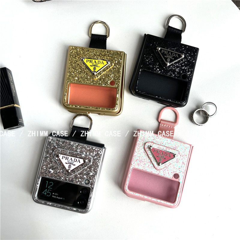 Prada Galaxy Z Filp 4 3 2 1 Case shining luxury Samsung Z flip 4 3 2 5G Case Shookproof Protection Stylish Girly Case for Samsung Galaxdy Z Fold 4 flip 4 5G 2022