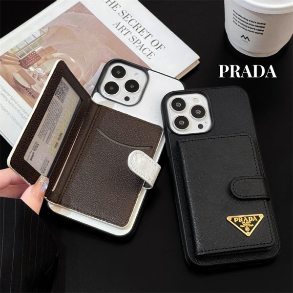Prada iPhone13/14/15 16 Pro Max Wallet Flip CaseShockproof Protective Designer iPhone 15 16e CaseFashion Brand Full Cover housseiphone 14 15 16 Custodia Hulle Funda