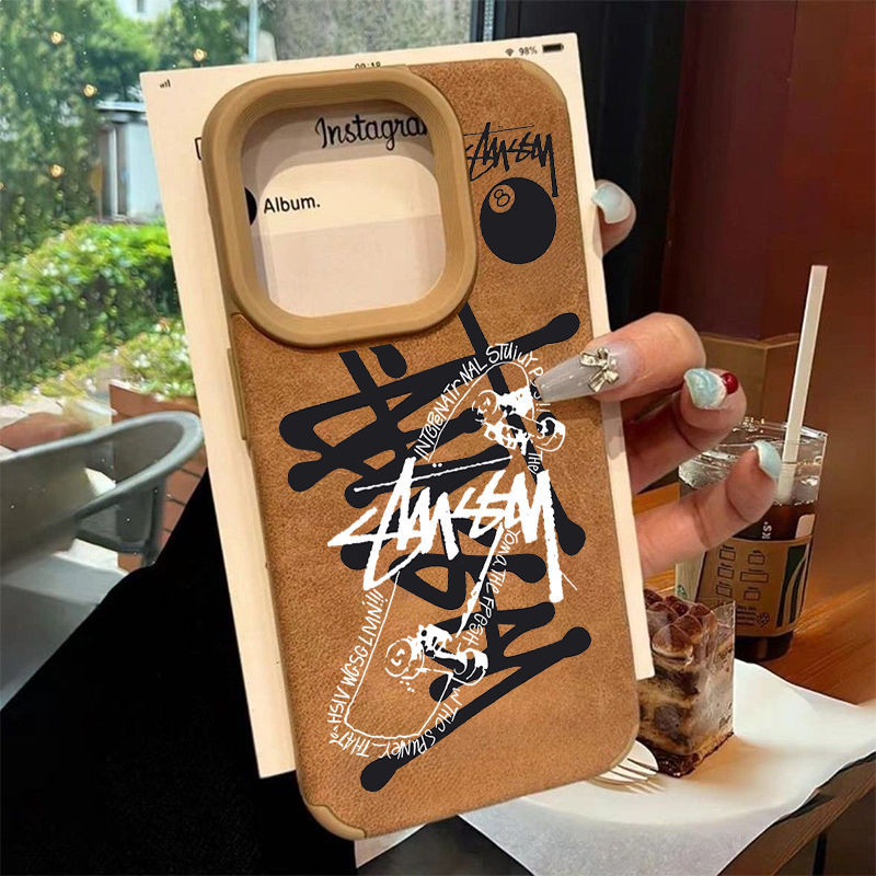 Stussy Luxury iPhone 16 15 Pro max 14 13 Case Back Cover coque  ledertasche Shockproof Protective Designer iPhone 15 16 Case  Fashion Brand Full Cover housseLuxury Case Back Cover schutzhülle