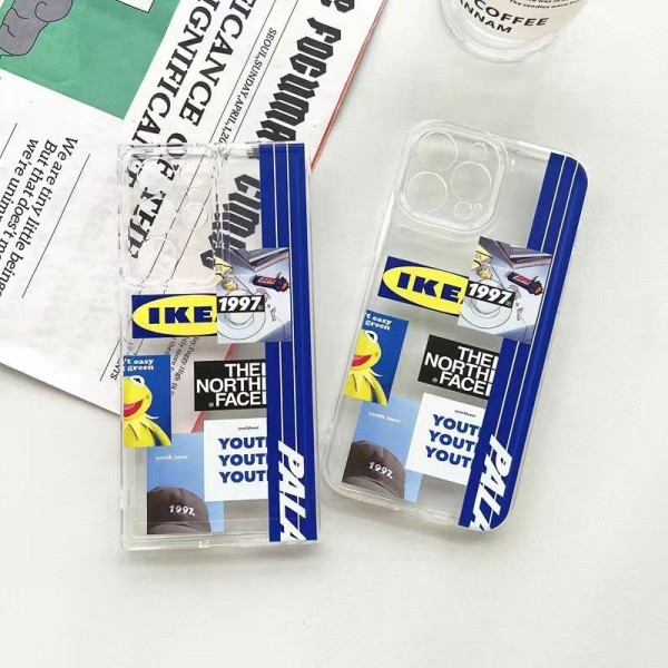 The North Face luxury monogram clear cute brand IKEA case For iphone 14 Pro Max Plus iphone se3 13 Mini Iphone 12 11 SE2 7 8 X Xr Xs galaxy s23 + plus ultra a54 5g s22 a33 a53 a73 note20 cover
