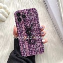 Yves Saint Laurent luxury stitch cloth purple YSL monogram case for iphone 14 pro max case 13 12 11 cover