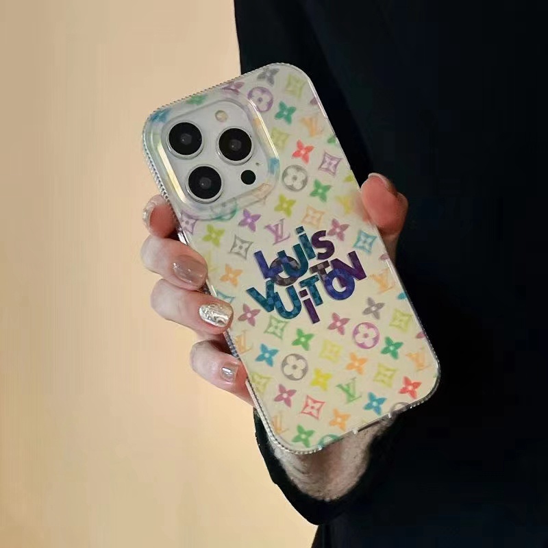 LV iphone 14 pro max plus case luxury clear color logo cover