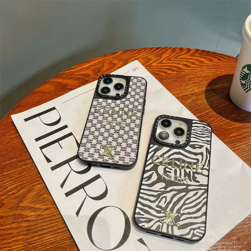 CELINE Luxury designer iPhone 15 14 case coqueLuxury