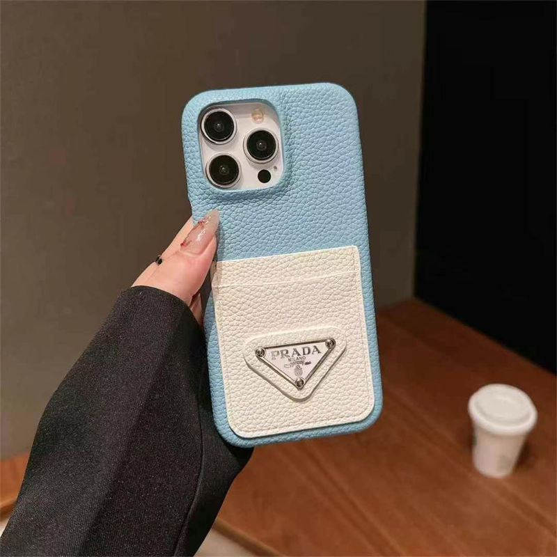 Prada iPhone 16e/13/14/15 16 Pro Max Wallet Flip Case 