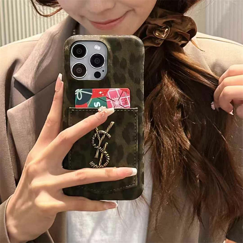 YSL iPhone13/14/15 16 Pro Max Wallet Flip Case