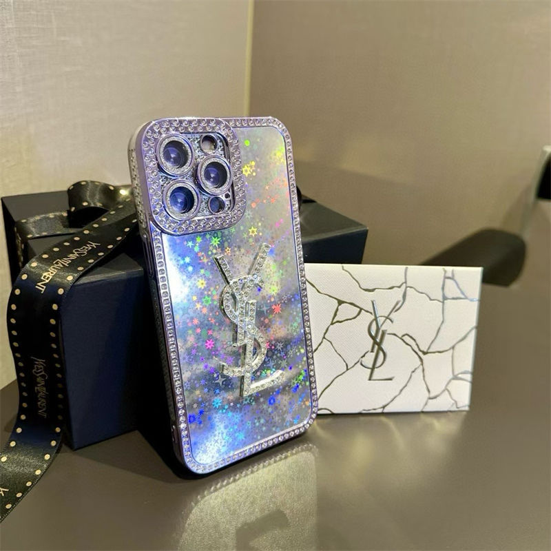 ysl iPhone 16 15 Pro max 14 13 Case Back Cover coque