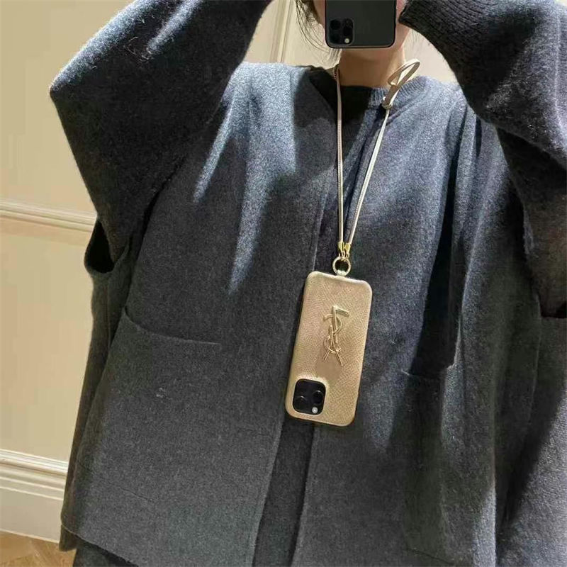  Ysl Luxury iPhone 16e 15 Pro max 14 13 Case Back